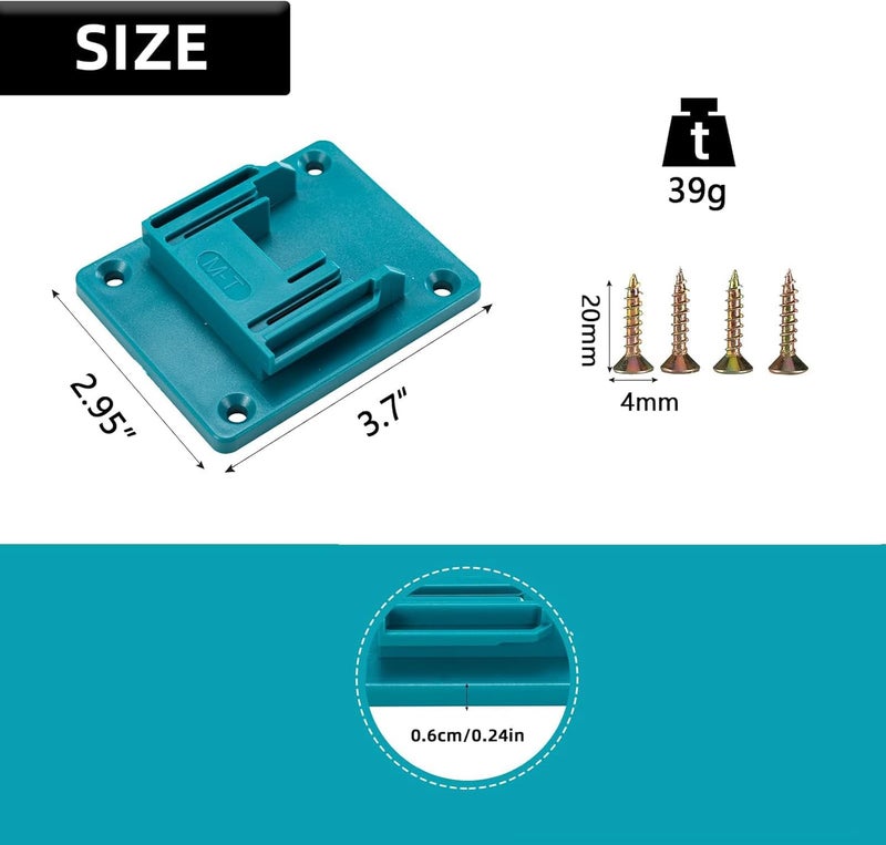 Crivnhar Tool Drill Mount Holder Compatible for Makita 18V Li-ion Drills, Heavy Duty ABS Tools Wall Dock Hanger for Garage, Workshop, Work Truck, 40 Screws, 10 Packs (No Tool) - Image 2
